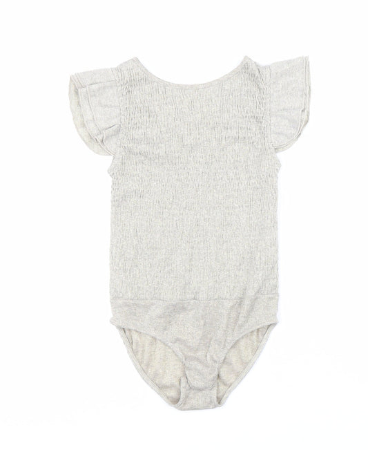 Zara Girls Gold Polyester Unitard One-Piece Size 11 Years Snap