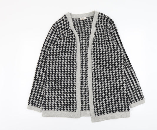 CC Womens Grey V-Neck Geometric Nylon Pullover Jumper Size L