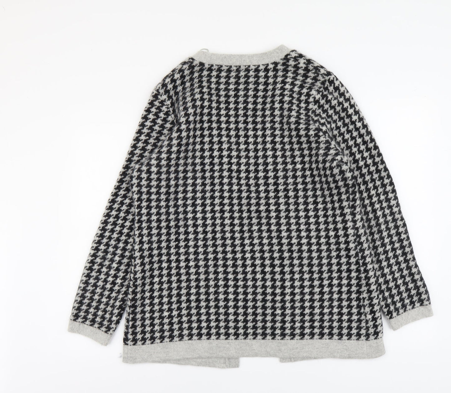 CC Womens Grey V-Neck Geometric Nylon Pullover Jumper Size L