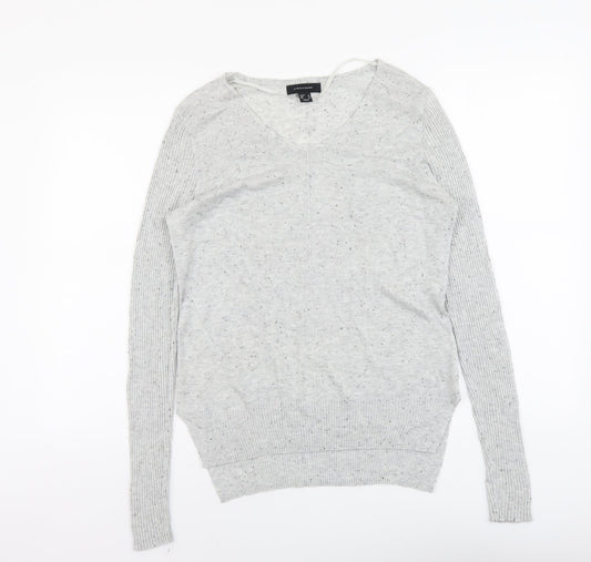 Atmosphere Womens Grey V-Neck Acrylic Pullover Jumper Size 8