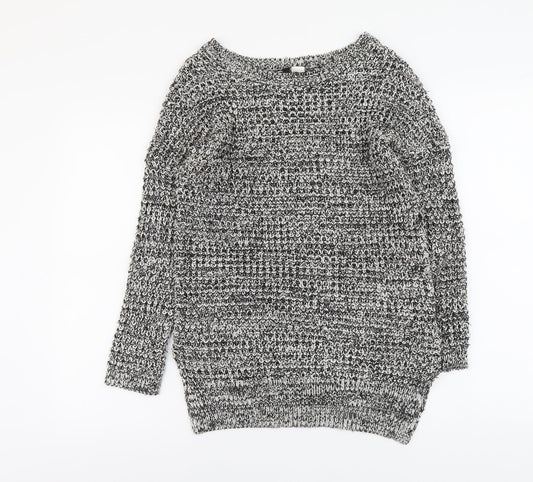 H&M Womens Grey Round Neck Acrylic Pullover Jumper Size S