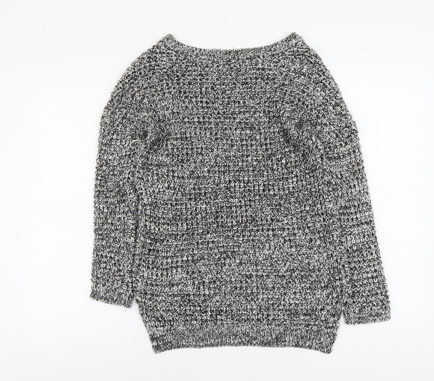 H&M Womens Grey Round Neck Acrylic Pullover Jumper Size S