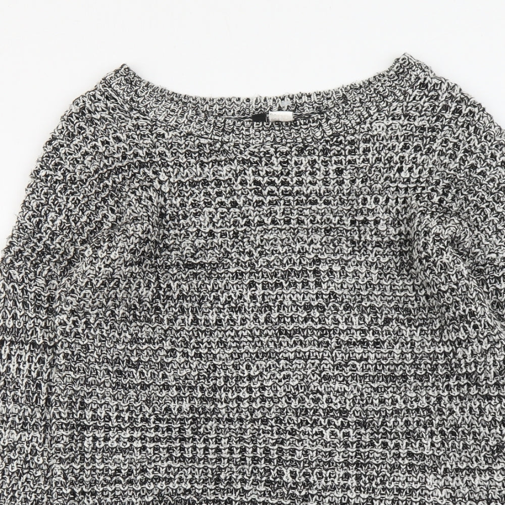H&M Womens Grey Round Neck Acrylic Pullover Jumper Size S