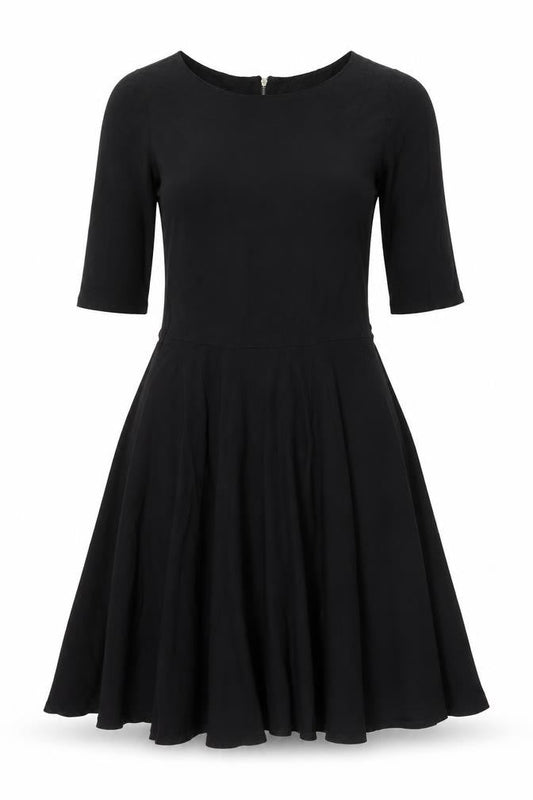 Apricot Womens Black Viscose Trapeze & Swing Size S Boat Neck Zip