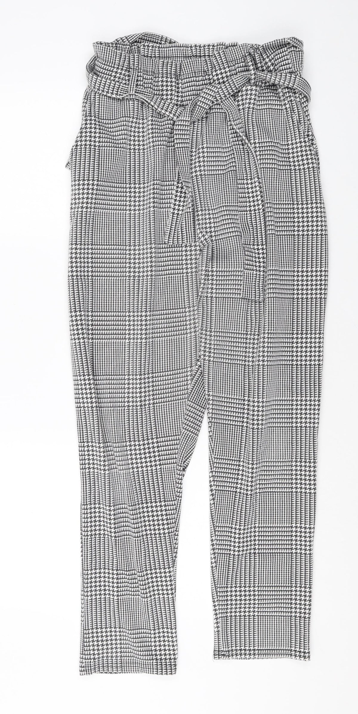 Spotted Womens Multicoloured Plaid Polyester Capri Trousers Size S Regular Tie