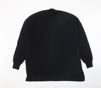 Next Womens Black Round Neck Viscose Pullover Jumper Size M