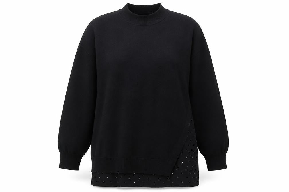 NEXT Womens Black Round Neck Viscose Pullover Jumper Size M