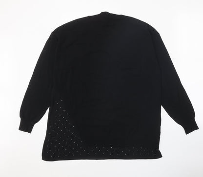 Next Womens Black Round Neck Viscose Pullover Jumper Size M