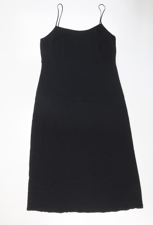 Aeffe Spa Womens Black Acetate A-Line Size 12 Round Neck Pullover