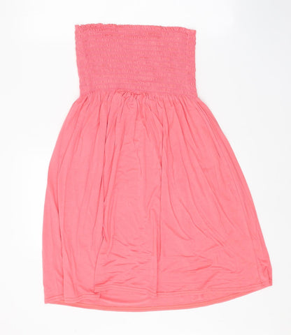 Womens Pink Viscose A-Line One Size Off the Shoulder Pullover