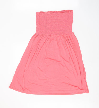 Womens Pink Viscose A-Line One Size Off the Shoulder Pullover