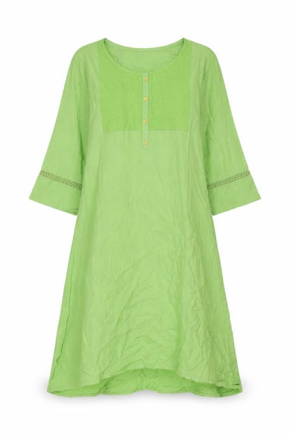 Span Womens Green Polyester A-Line Size S Round Neck Pullover