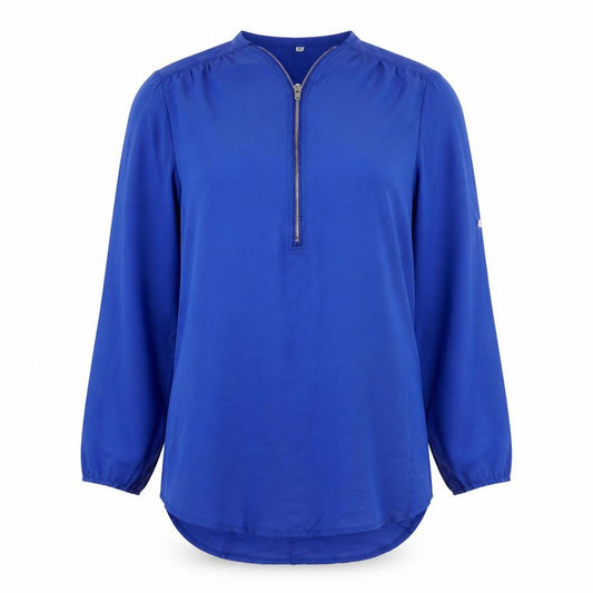 Preworn Womens Blue Polyester Basic Blouse Size XL V-Neck
