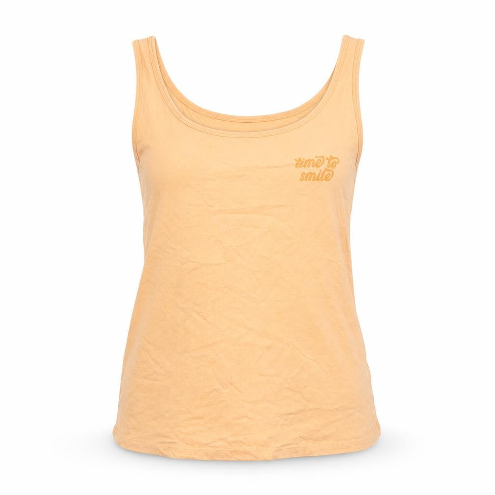 PEP&CO Womens Orange Cotton Basic Tank Size M Scoop Neck