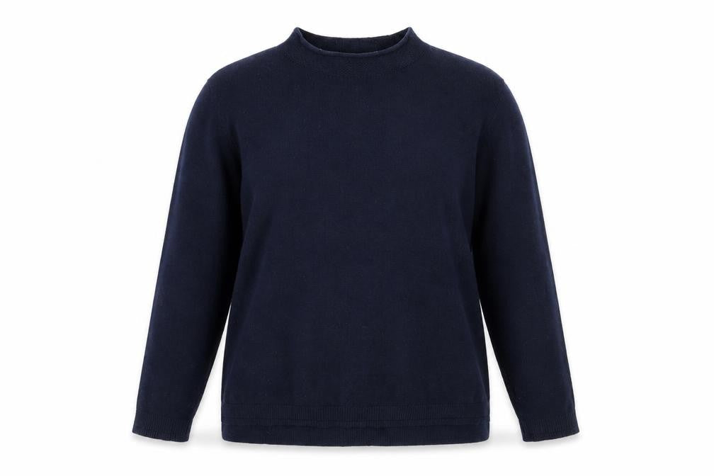 Marks & Spencer Womens Blue Mock Neck Acrylic Pullover Jumper Size 14