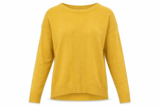 Select Womens Yellow Scoop Neck Acrylic Pullover Jumper Size L