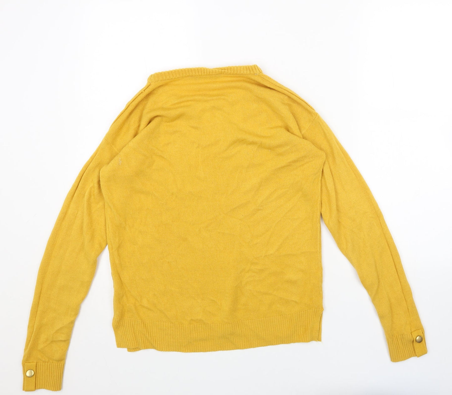 Select Womens Yellow Scoop Neck Acrylic Pullover Jumper Size L