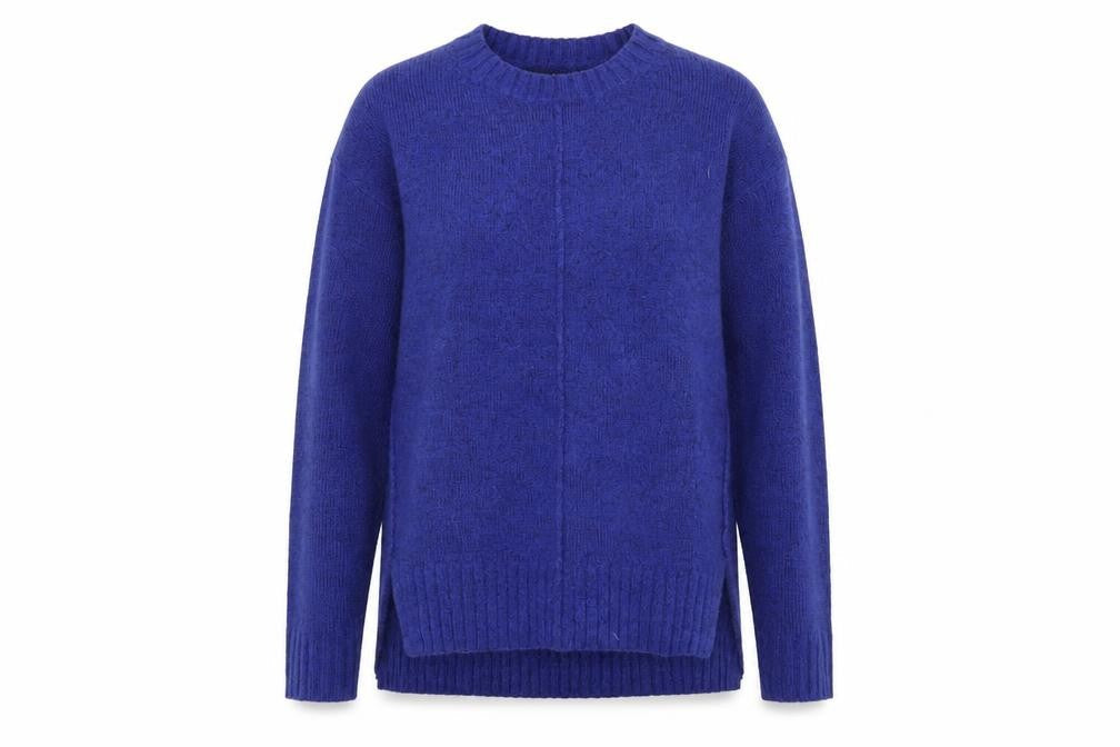 Marks & Spencer Womens Blue Round Neck Acrylic Pullover Jumper Size S