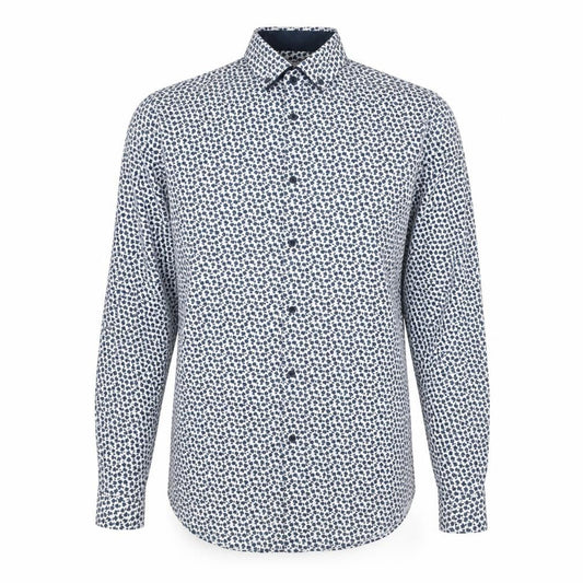 Primark Mens White Floral Cotton Button-Up Size M Collared Button
