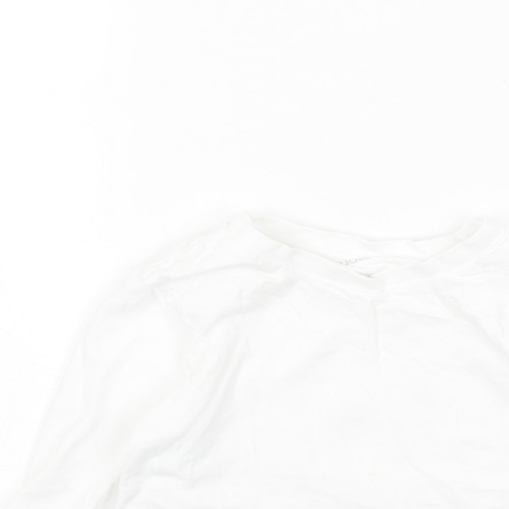 Studio Girls White Cotton Basic T-Shirt Size 3-4 Years Round Neck Pullover