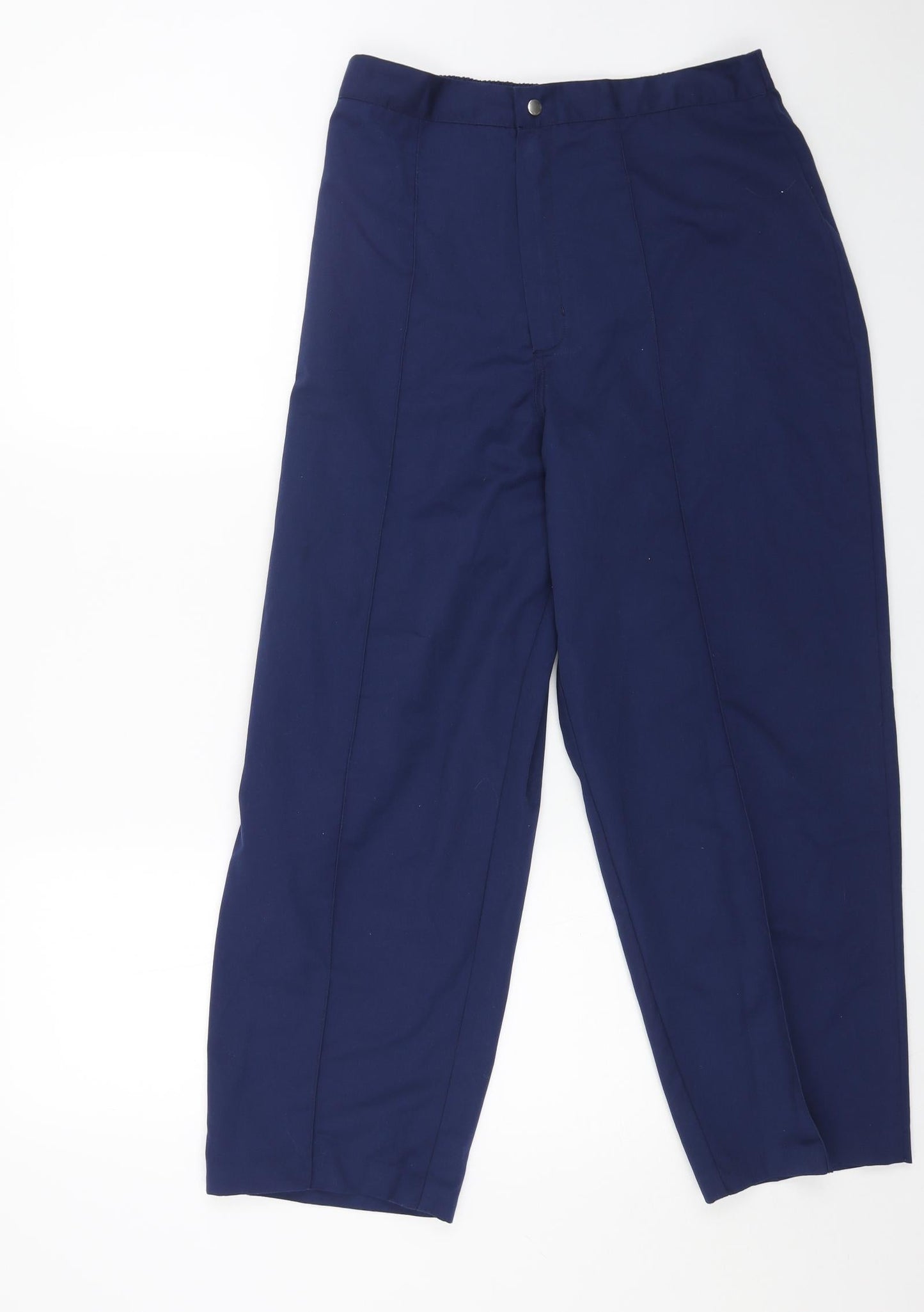 Preworn Womens Blue Polyester Carrot Trousers Size 18 L26 in Regular Zip