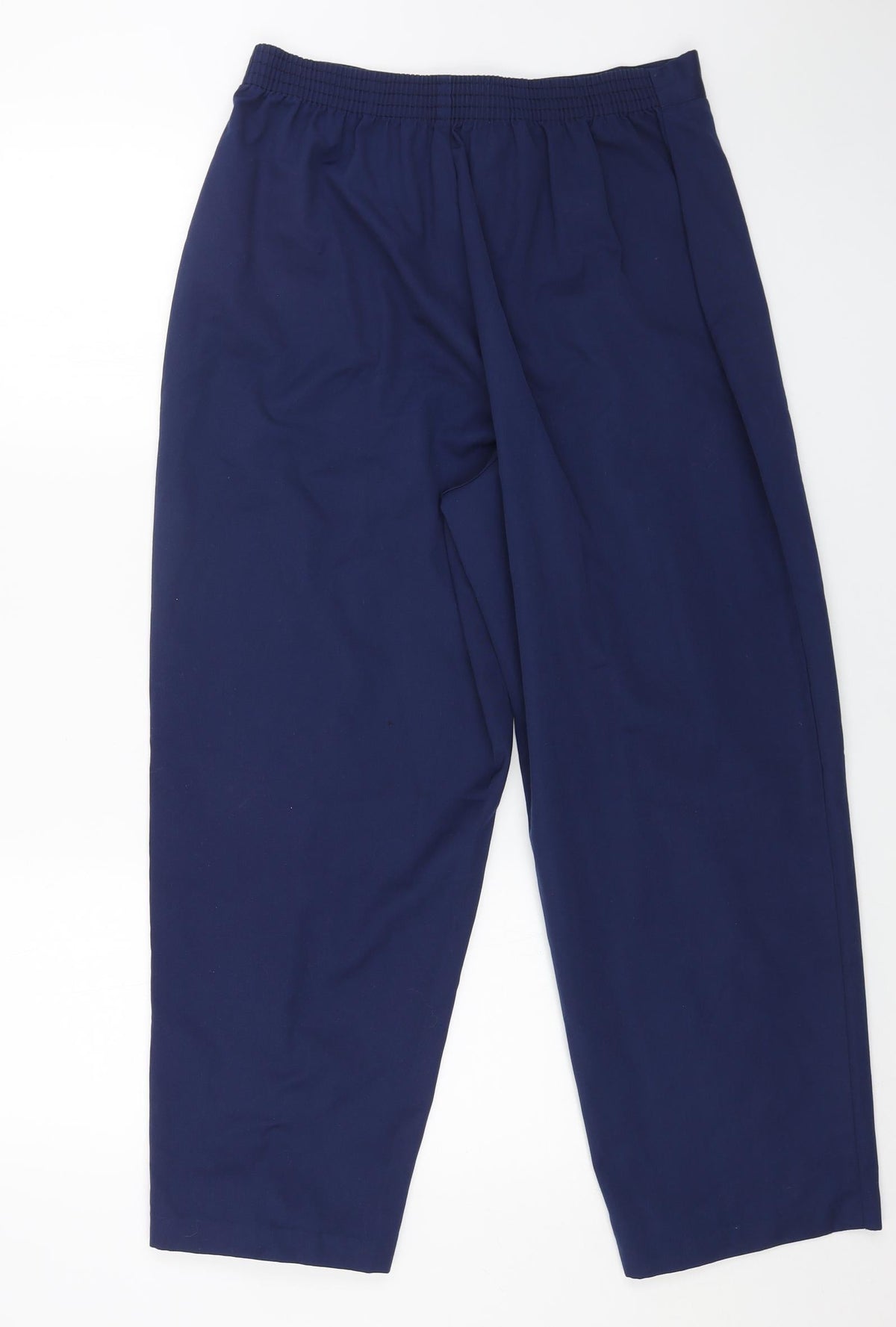 Preworn Womens Blue Polyester Carrot Trousers Size 18 L26 in Regular Zip