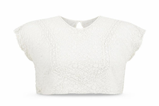 Zara Womens White Geometric Polyester Cropped Tank Size M Sweetheart