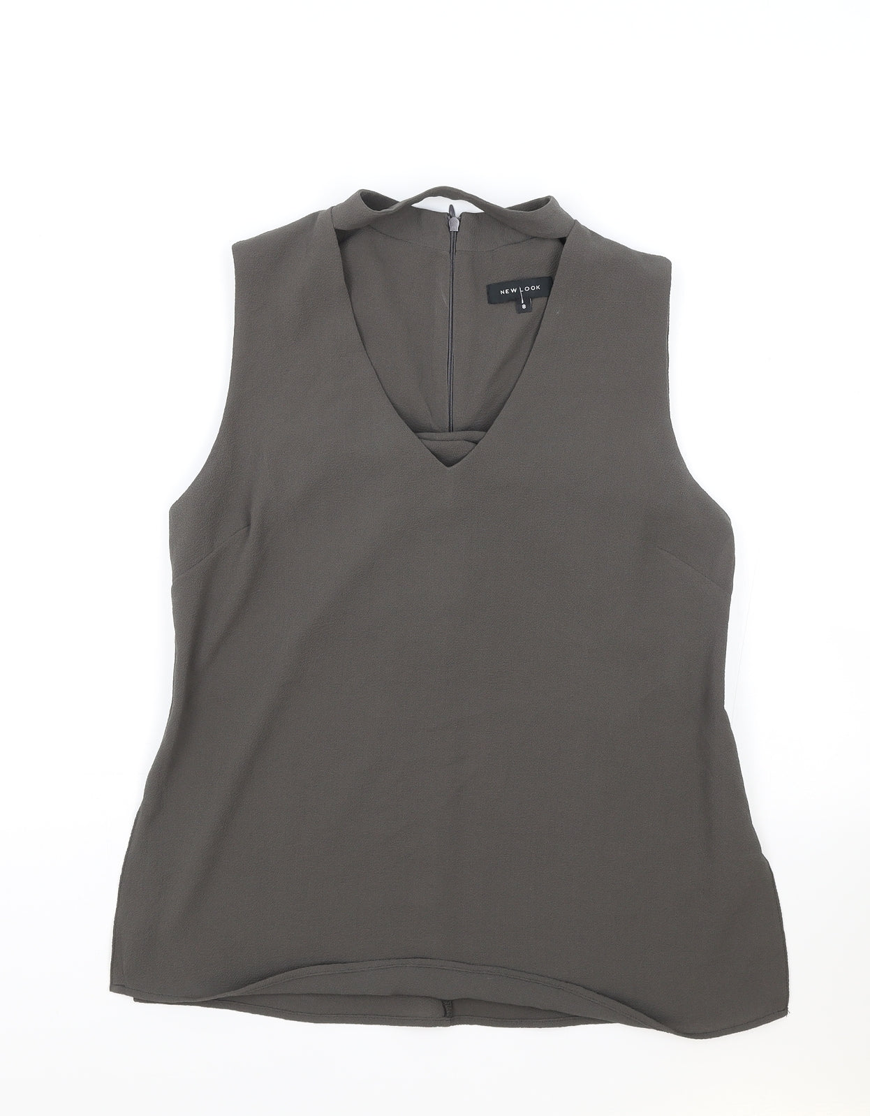New Look Womens Green Polyester Basic Blouse Size 8 V-Neck