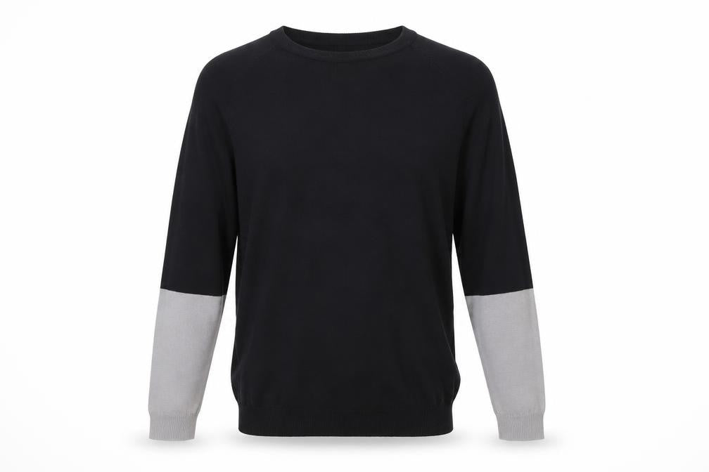 Topman Mens Black Round Neck Viscose Pullover Jumper Size S Long Sleeve