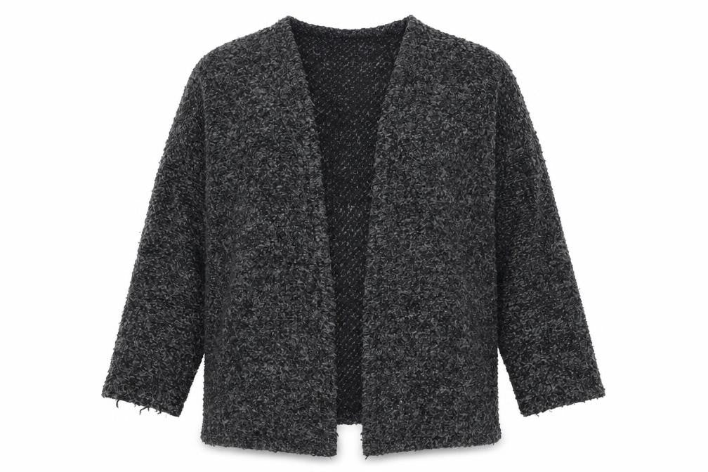 H&M Womens Grey V-Neck Polyester Cardigan Jumper Size M