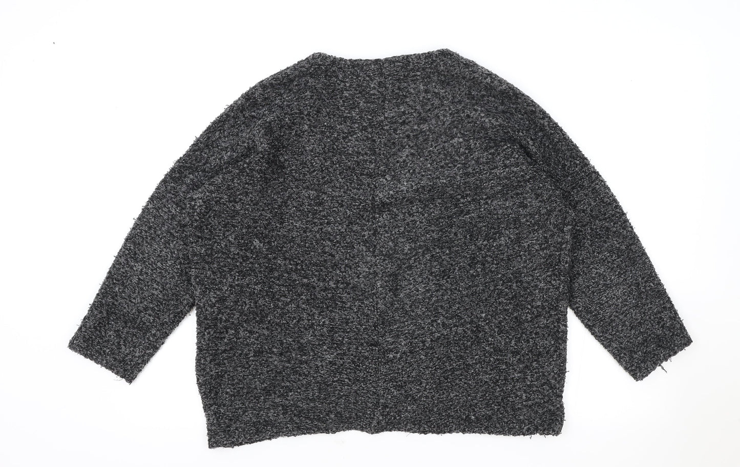 H&M Womens Grey V-Neck Polyester Cardigan Jumper Size M