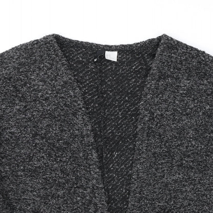 H&M Womens Grey V-Neck Polyester Cardigan Jumper Size M