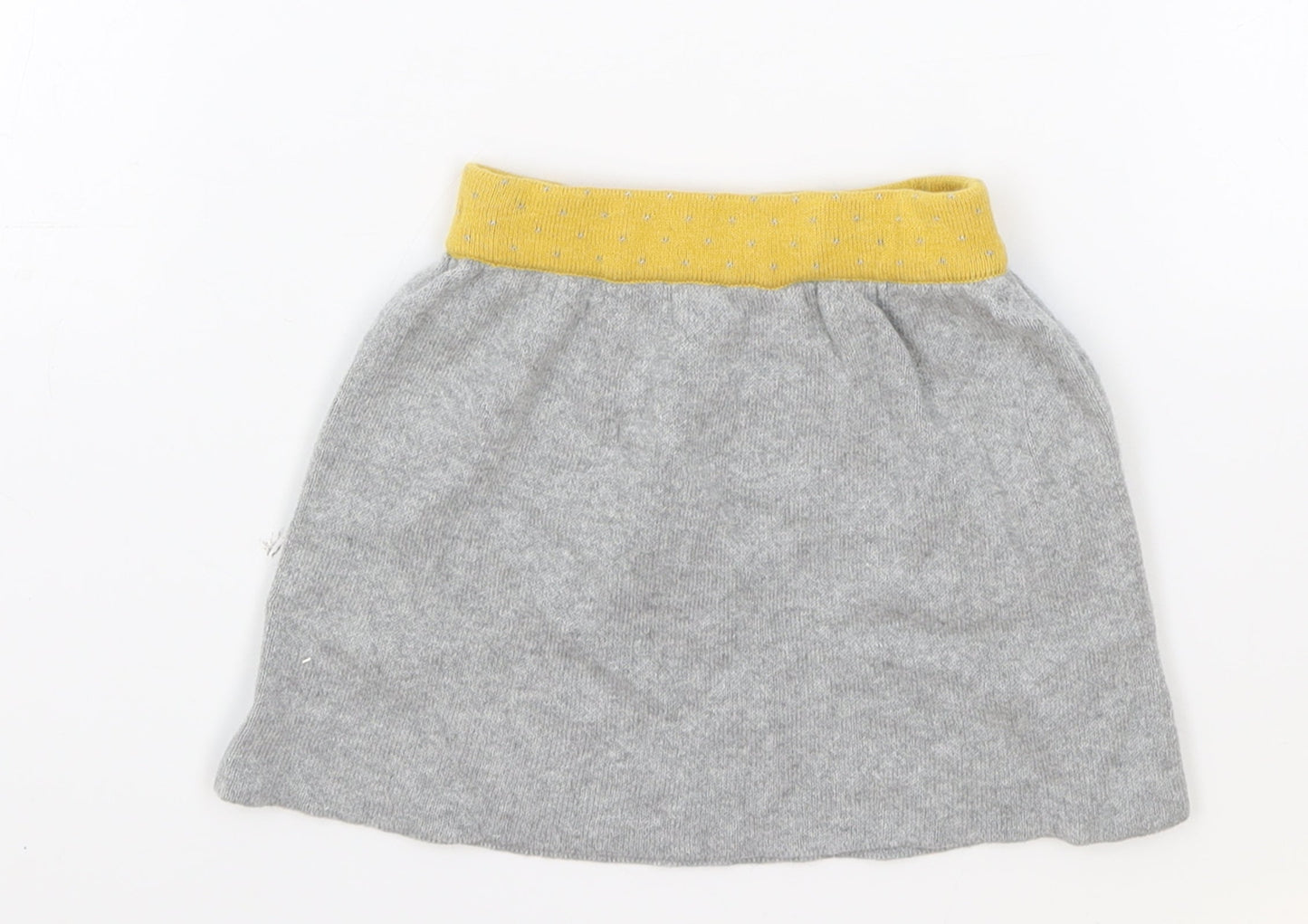Preworn Girls Grey Acrylic A-Line Skirt Size 12-18 Months Pull On