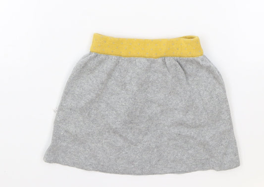 Preworn Girls Grey Acrylic A-Line Skirt Size 12-18 Months Pull On