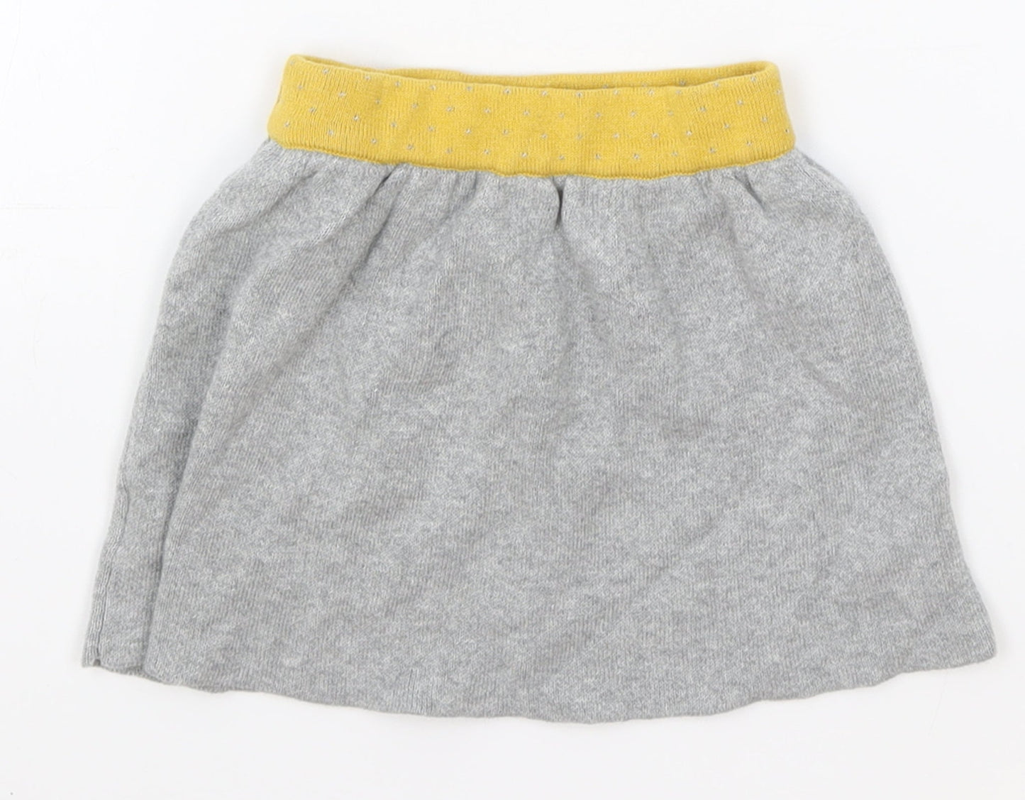 Preworn Girls Grey Acrylic A-Line Skirt Size 12-18 Months Pull On