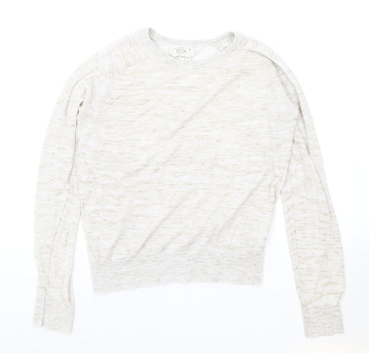 NEXT Womens Beige Round Neck Cotton Pullover Jumper Size 12