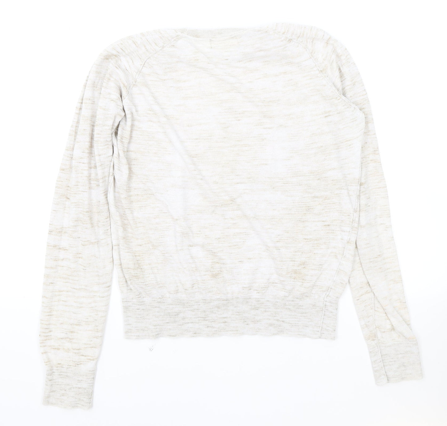 NEXT Womens Beige Round Neck Cotton Pullover Jumper Size 12