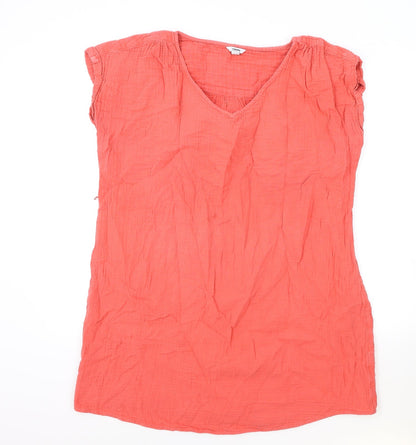 Preloved Sonoma Womens Pink 100% Cotton Basic Blouse Size 2XL V-Neck - Front