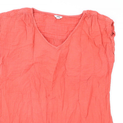 Preloved Sonoma Womens Pink 100% Cotton Basic Blouse Size 2XL V-Neck - Detail