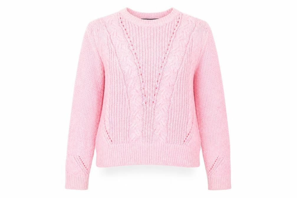 Marks & Spencer Womens Pink Round Neck Cotton Pullover Jumper Size 8