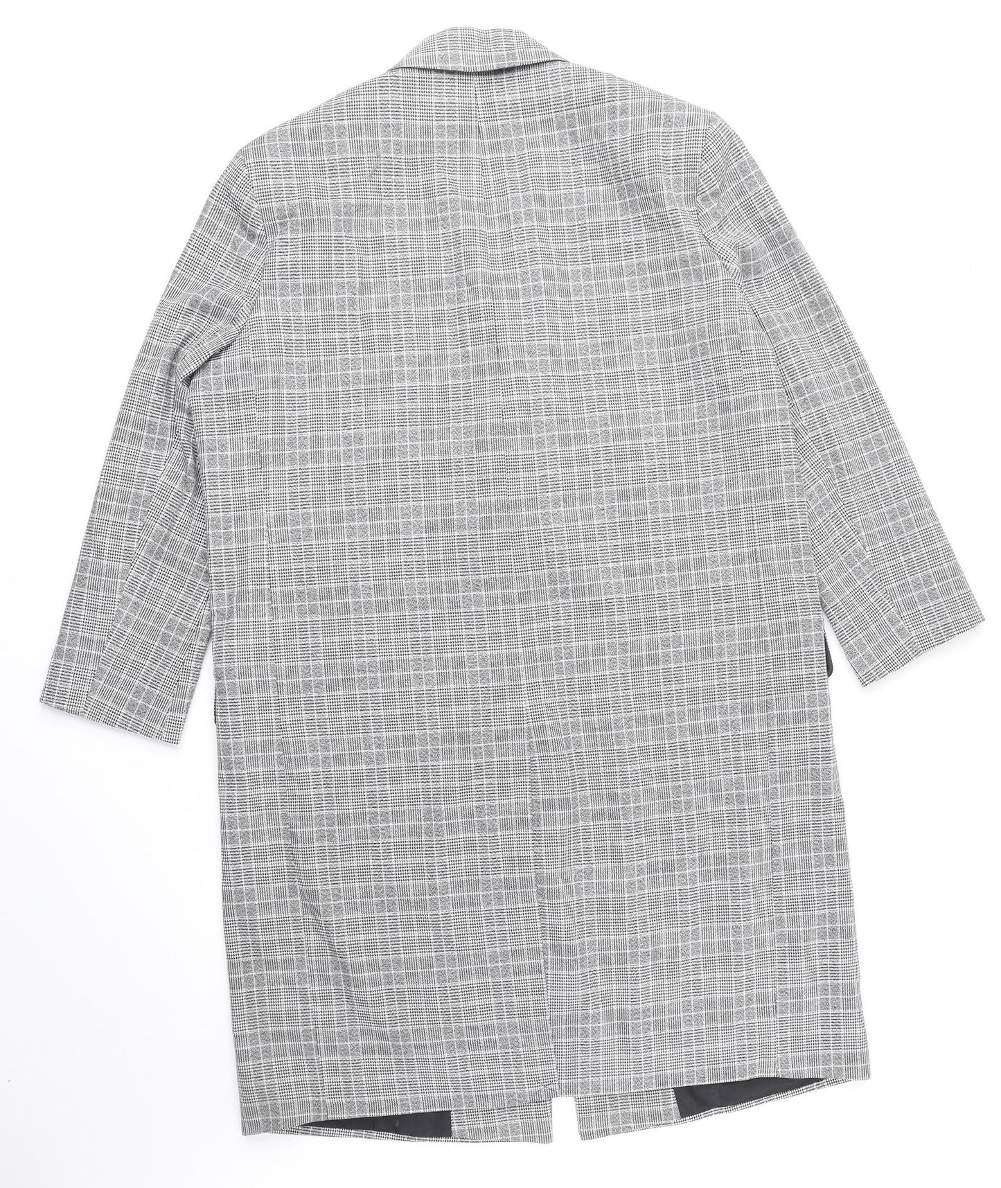 ASOS Womens Grey Plaid Overcoat Coat Size 10 Button