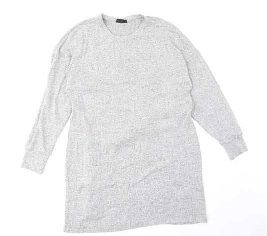 Topshop Womens Grey Round Neck Viscose Pullover Jumper Size 12