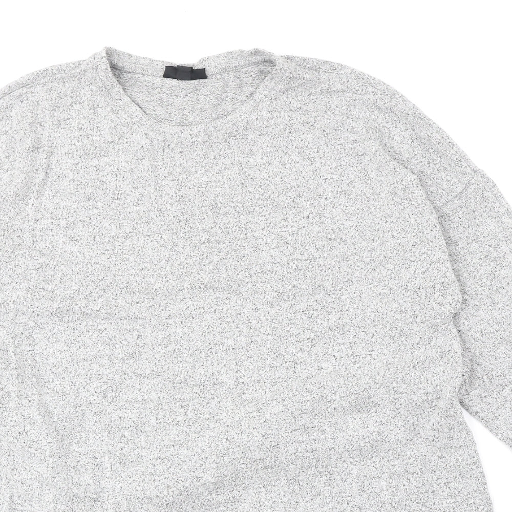 Topshop Womens Grey Round Neck Viscose Pullover Jumper Size 12