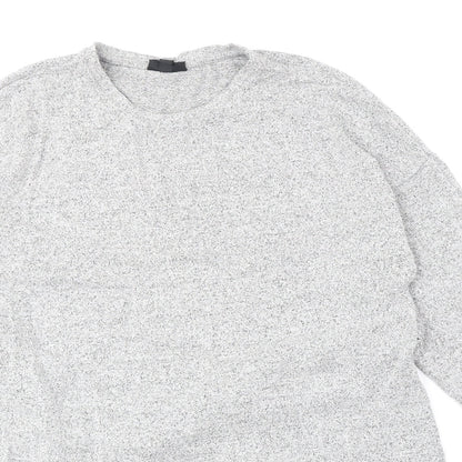 Topshop Womens Grey Round Neck Viscose Pullover Jumper Size 12