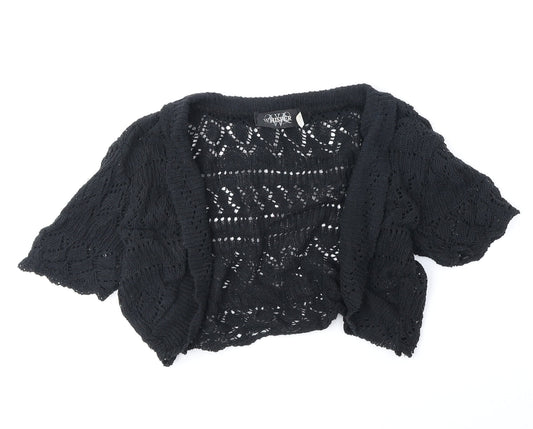 Whisper Womens Black V-Neck Acrylic Cardigan Jumper Size S