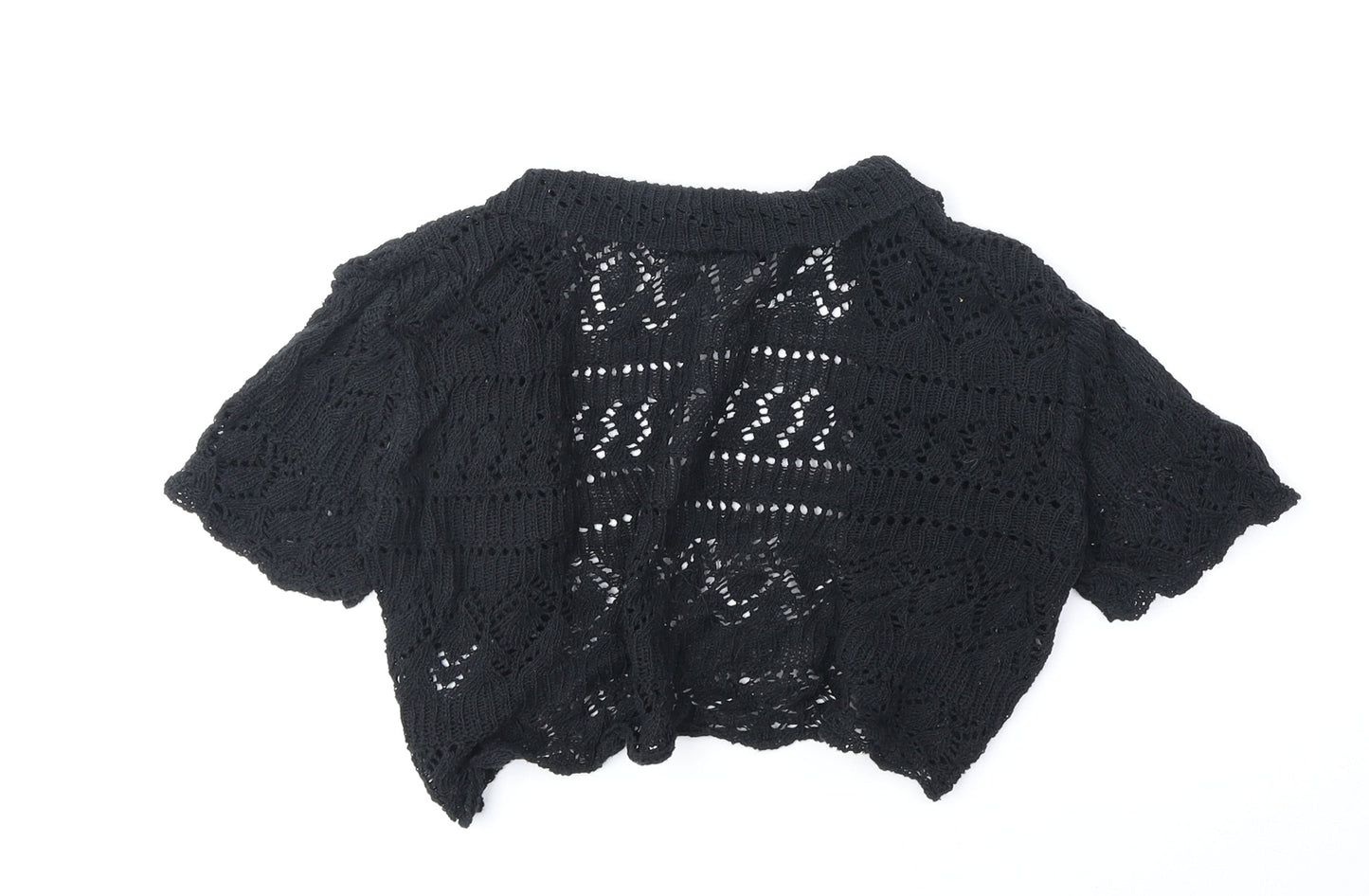 Whisper Womens Black V-Neck Acrylic Cardigan Jumper Size S