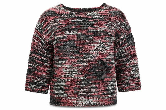 Papaya Womens Pink Boat Neck Geometric Acrylic Pullover Jumper Size M