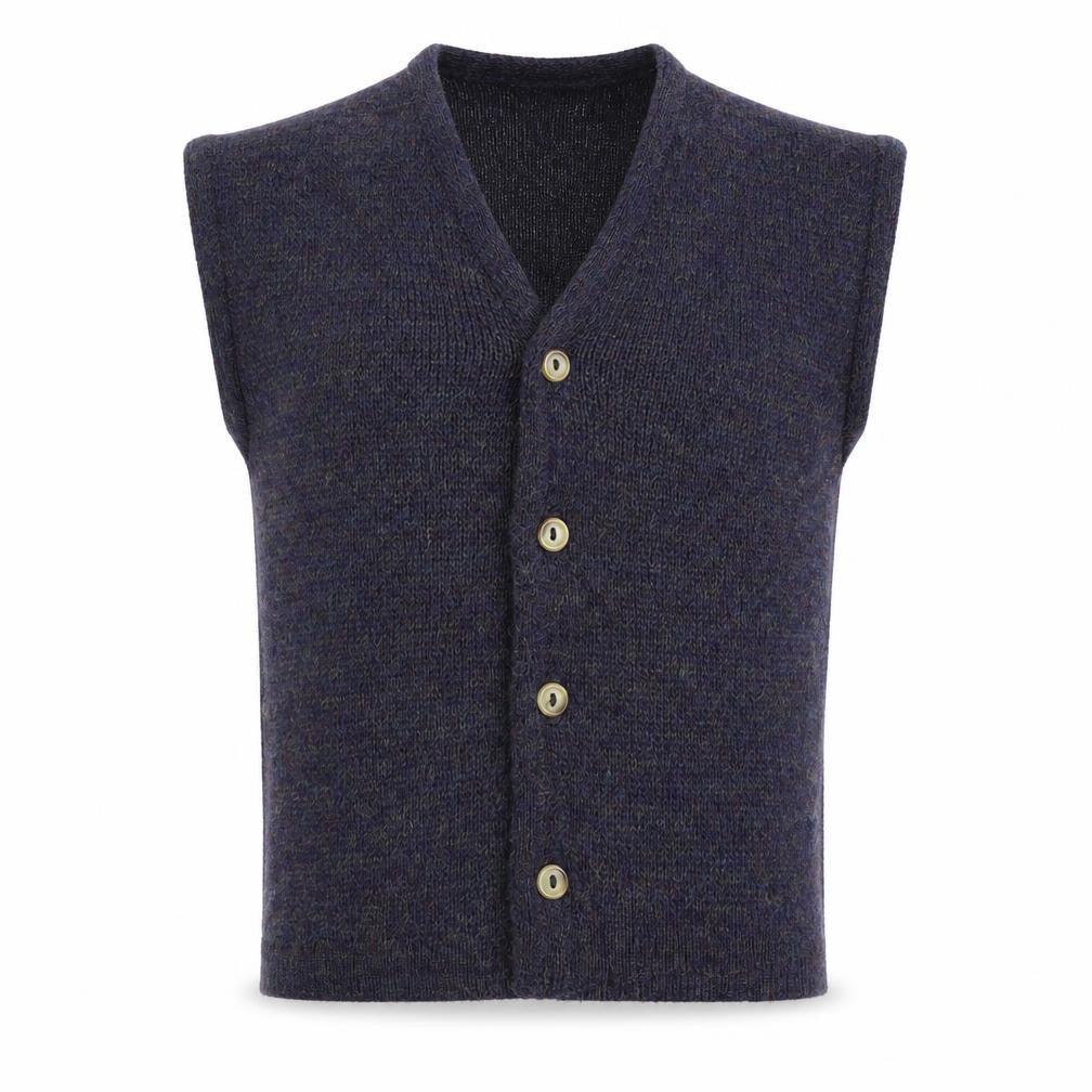 TruTex Boys Blue V-Neck Acrylic Vest Jumper One Size Button