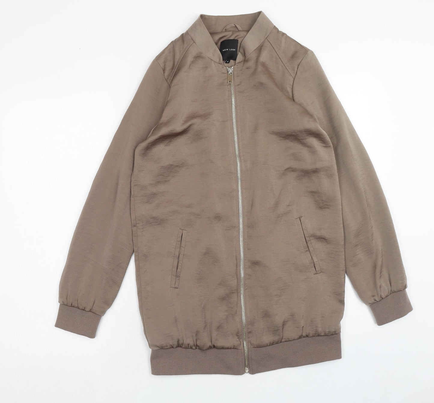 New Look Womens Brown Bomber Jacket Jacket Size 8 Zip