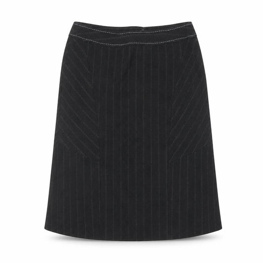 Oli Womens Black Striped Polyester A-Line Skirt Size 12 Zip